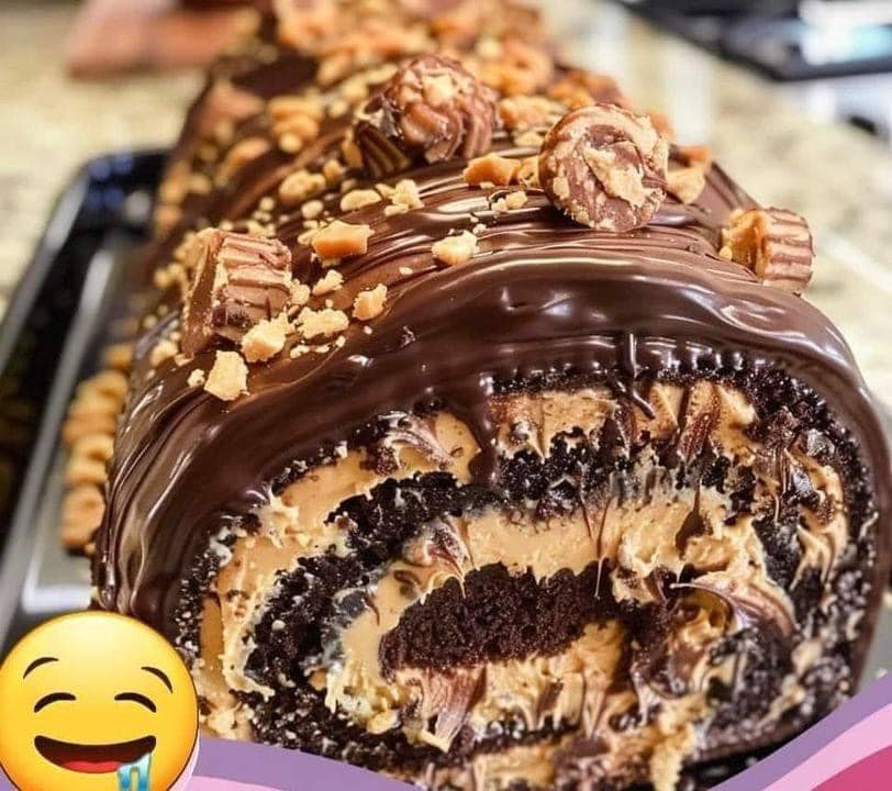 Rolo de Bolo de Manteiga de Amendoim
