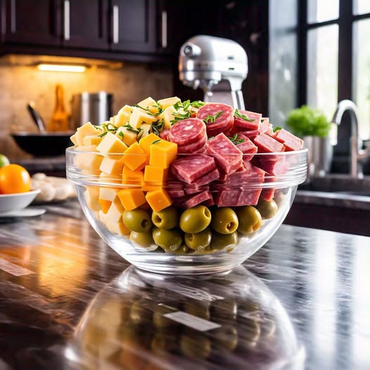 Aperitivo Fácil de Queijo Marinado com Salame e Picles: Um Petisco Cheio de Sabor! 🧀🥒✨