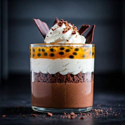 Mousse de Maracujá com Chocolate