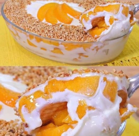 Pavê de Pêssego que Derrete na Boca: Uma Sobremesa Refrescante e Irresistível! 🍑✨